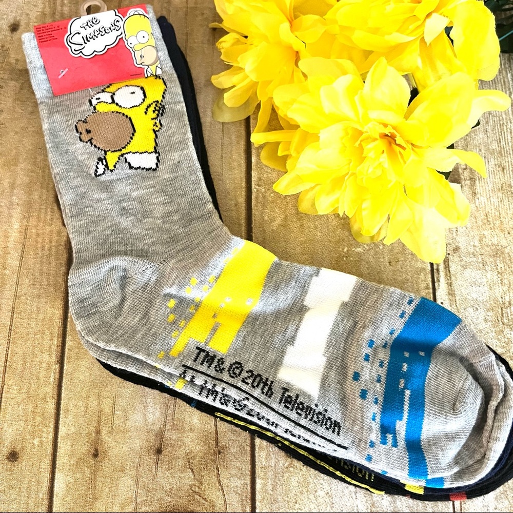 The Simpsons 3PK Mens Novelty Crew Socks